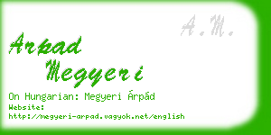 arpad megyeri business card