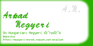 arpad megyeri business card